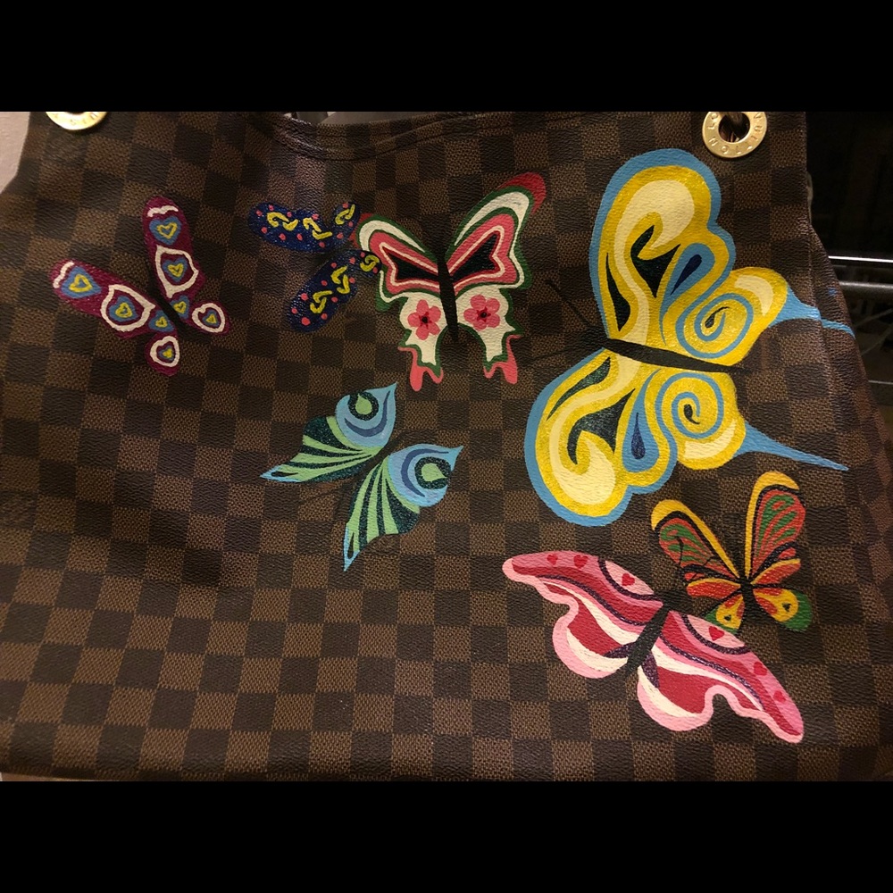 Louis Vuitton custom painted bag